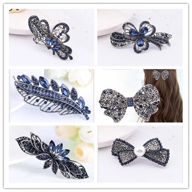 Korean Version Of Hairpin Hairpin Antique Rhinestone Spring Clip Ladies Side Clip Ponytail Clip Top Clip Hairpin Manufacturers