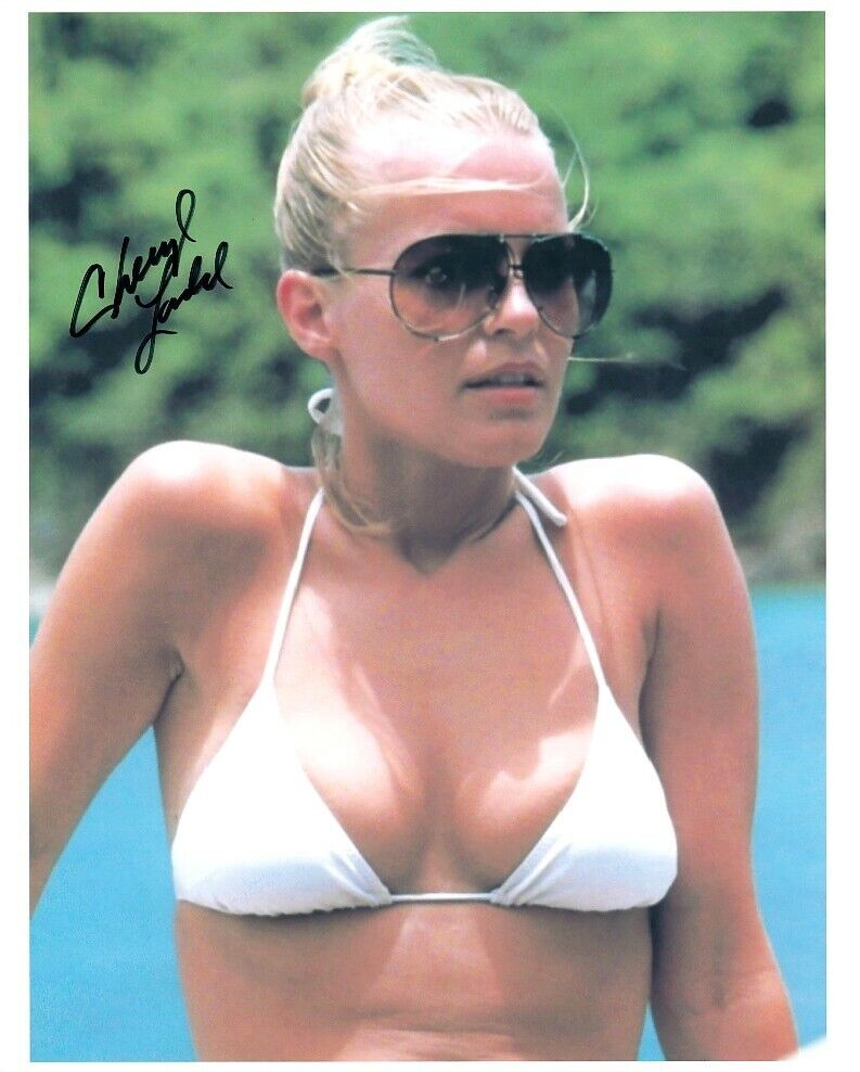 CHERYL LADD signed CHARLIE'S ANGELS 8x10 w/ SEXY COLOR CLOSEUP IN BIKINI