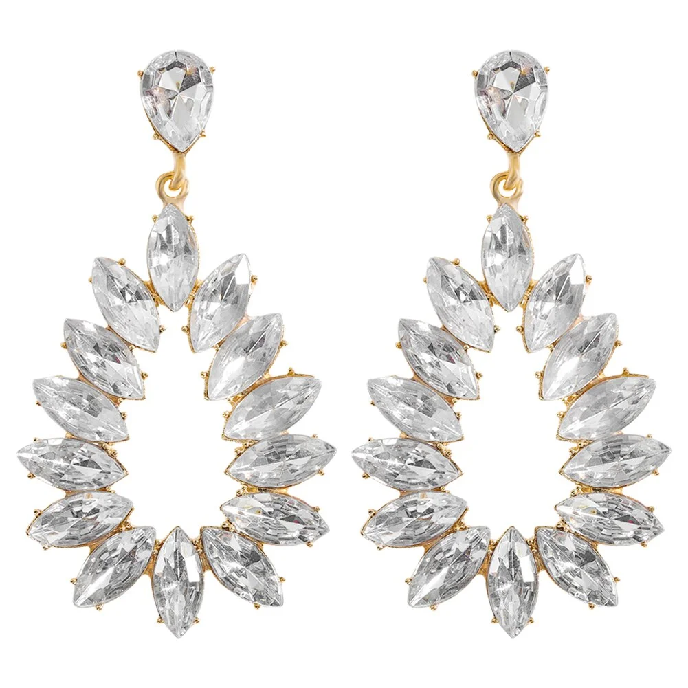 Dvacaman New Arrival Long Colorful Rhinestone Irregular Drop Earrings High Quality Trendy Crystal Pendant Jewelry Gift For Women