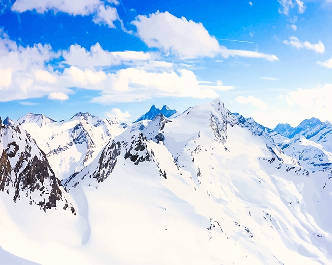 

Snowy Mountains – Paint By Numbers - 40*50CM, 501 Original
