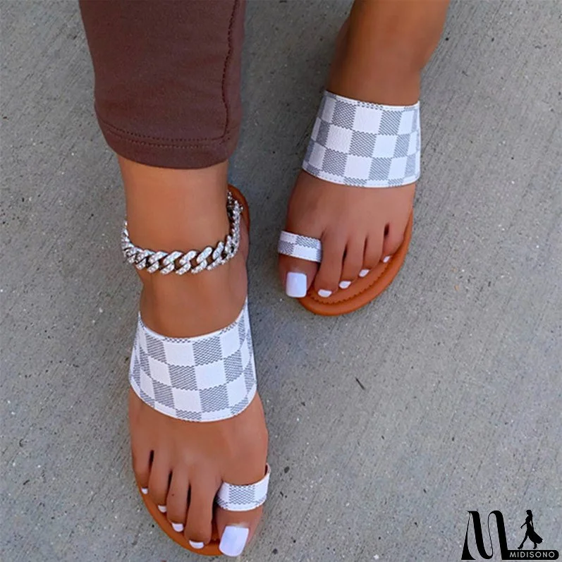 Women's New Fashion Flip Flop Beach Shoes Open Toe Flat Slippers