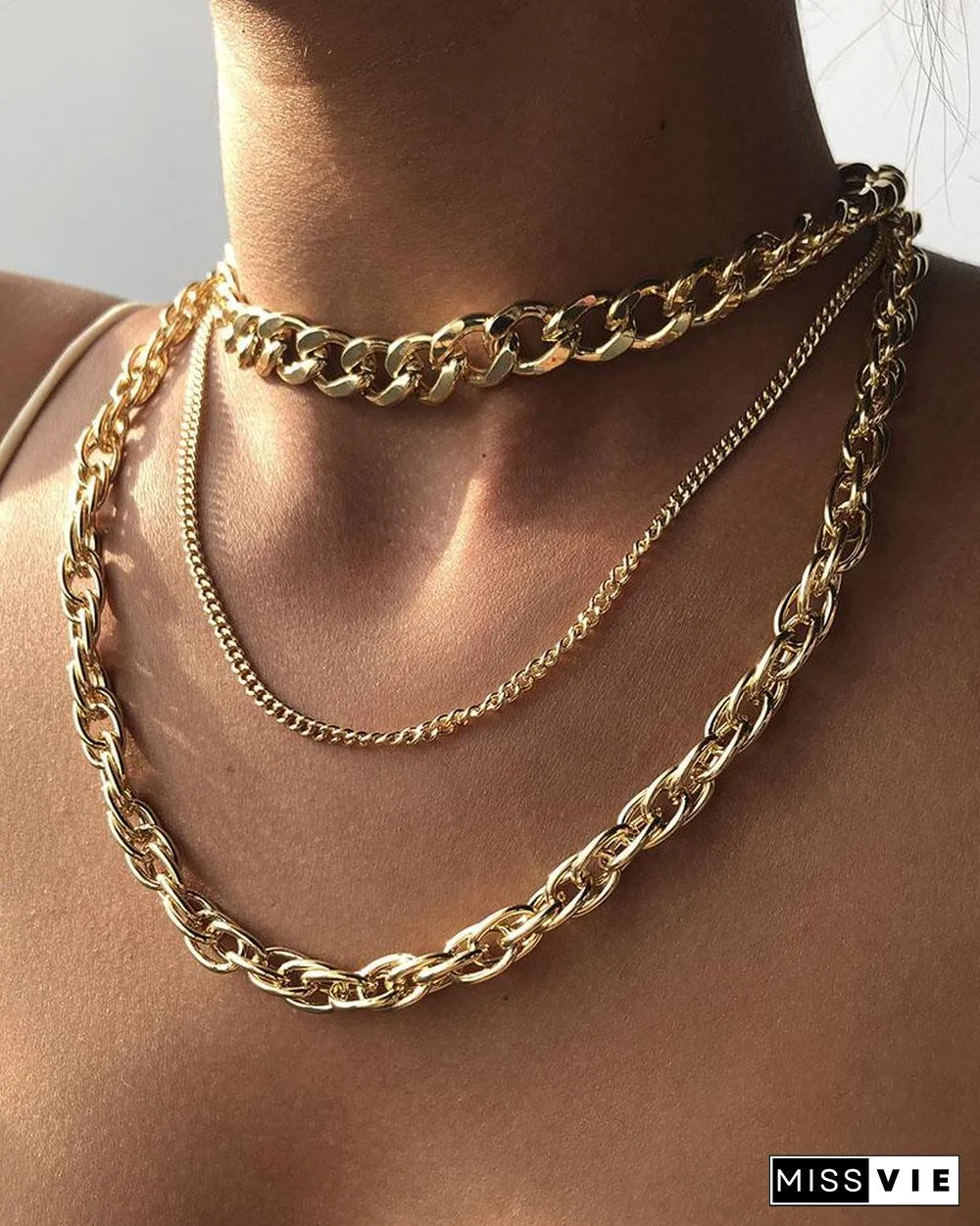 Simple Chain Layered Necklace