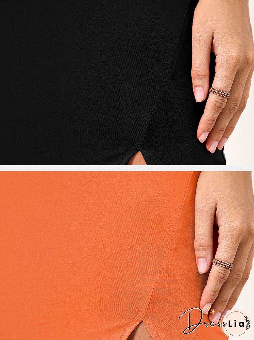 Solid Irregular Adjustable Strap Split Backless Sexy Dress