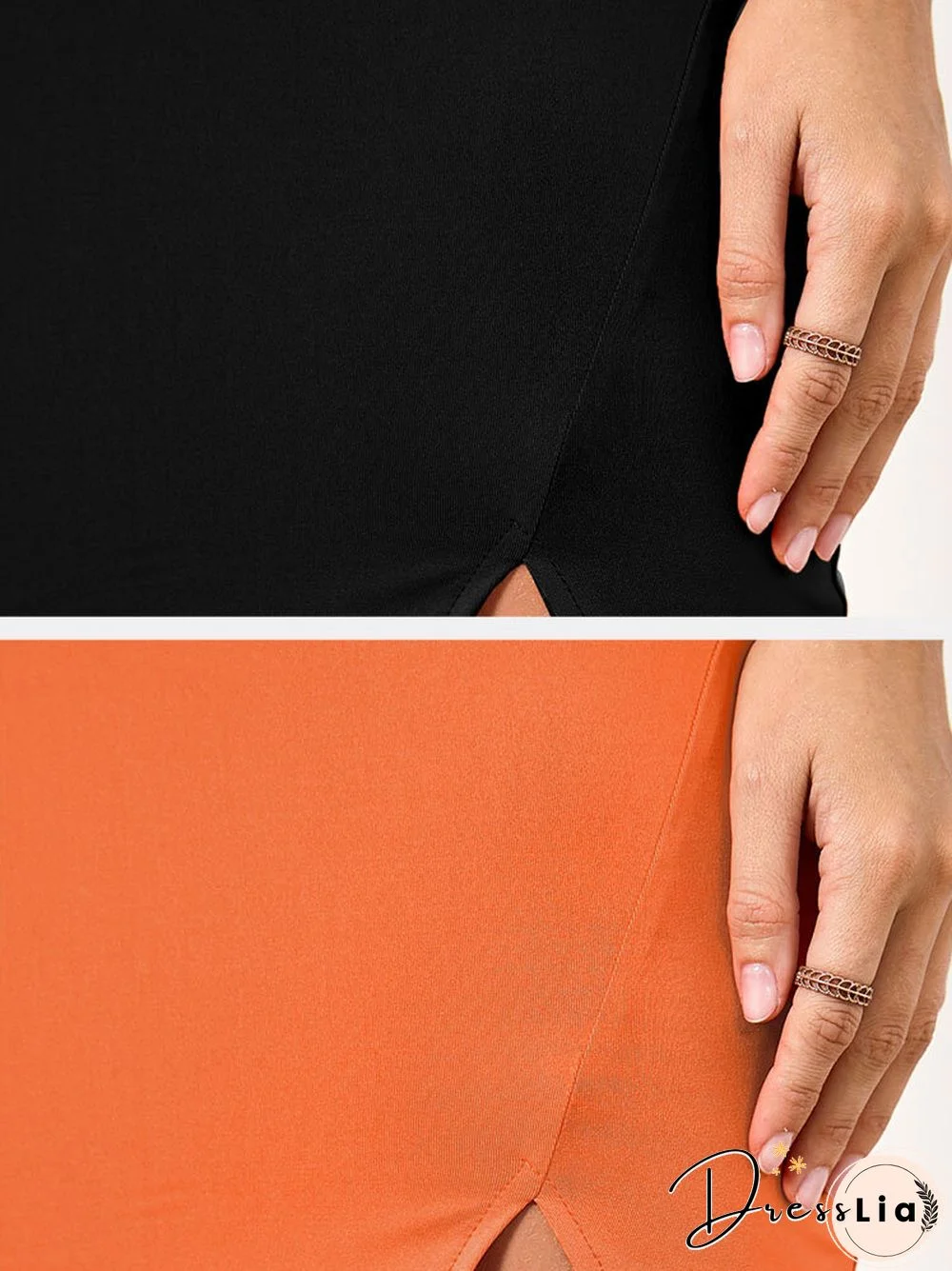 Solid Irregular Adjustable Strap Split Backless Sexy Dress