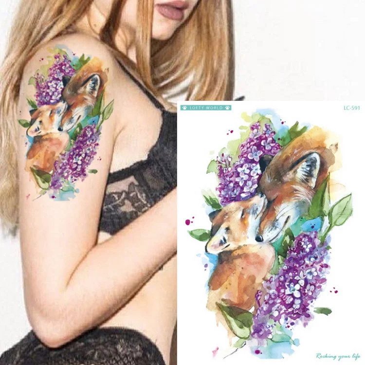 Tiger Skull Leopard dragon Waterproof Temporary Tattoo Sticker Wolf Animals Tattoos Body Art Arm Hand men Fake Tatoo Big Sexy