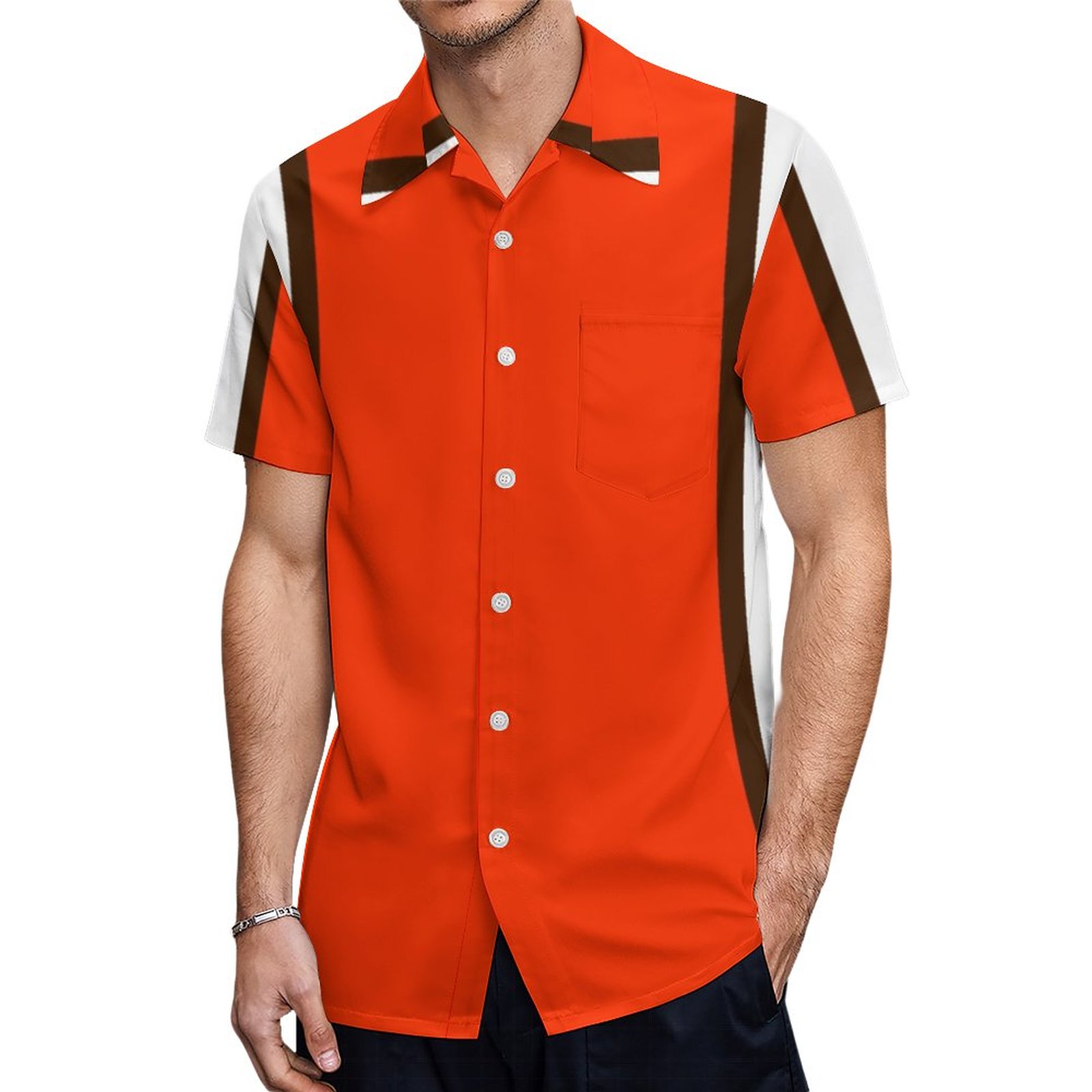 Browns Football Hawaiian Shirt Mens Button Down Plus Size Tropical Hawaii Beach Shirts