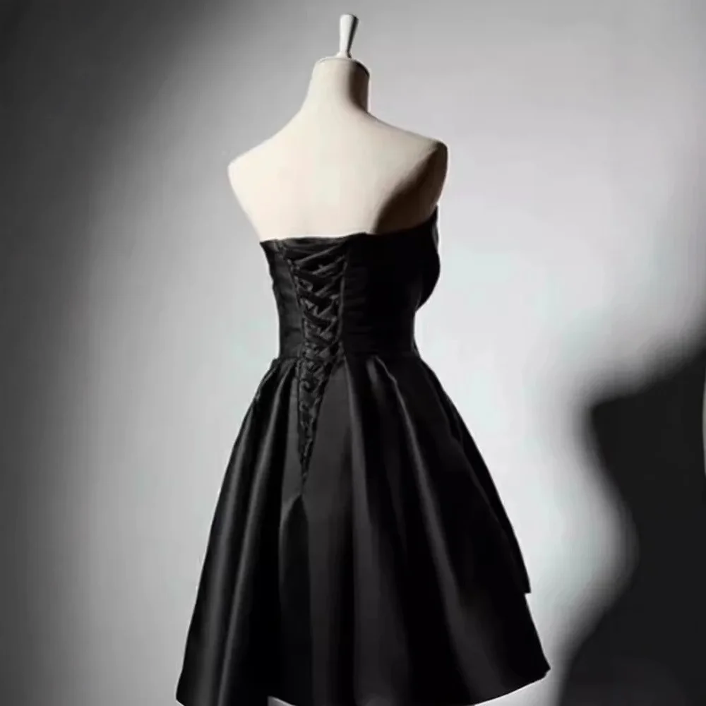 Brownm Brownm Black Temperament Dress Dress Short Texture Party Party Dress Dress Dress