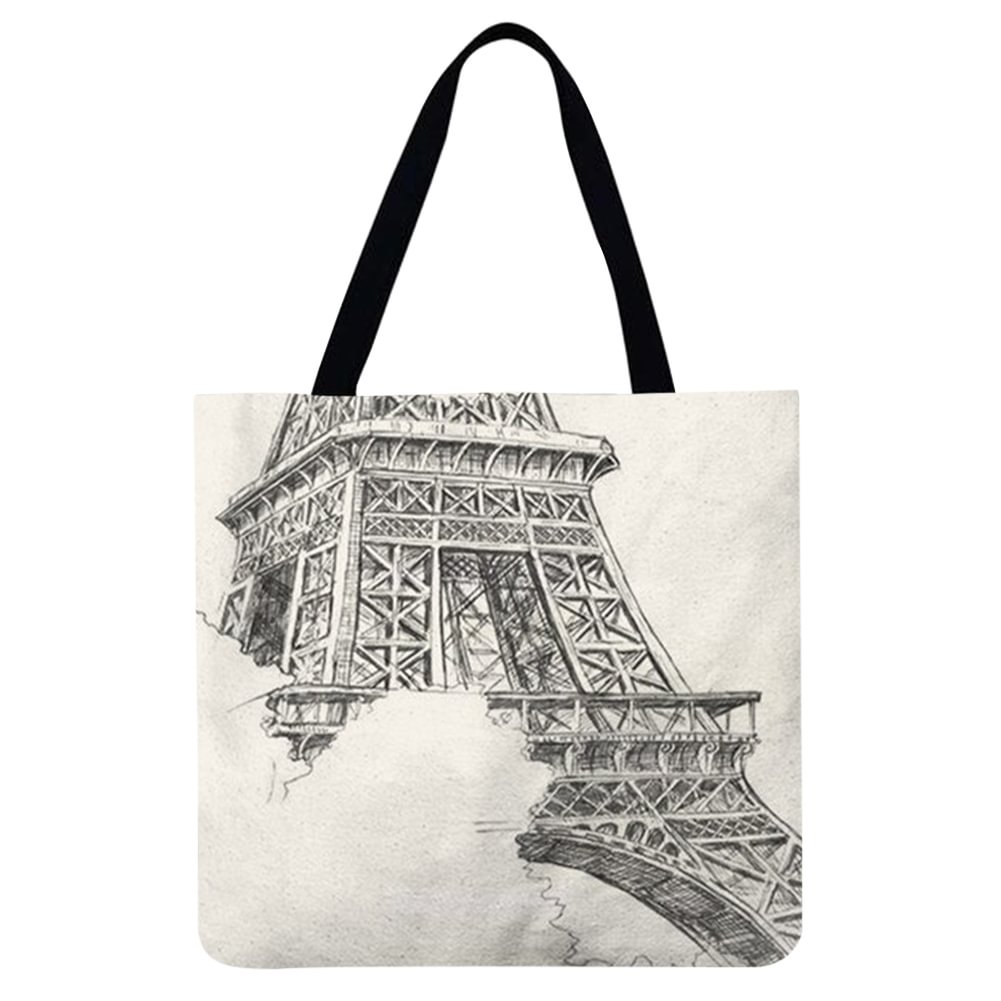 Linen Tote Bag-Eiffel tower