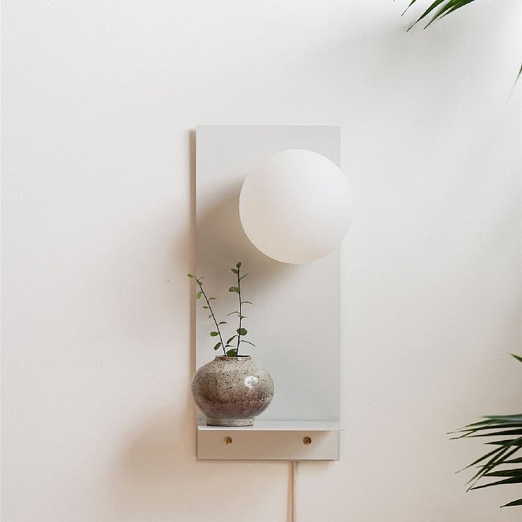 Modern White Wall Light Shelf