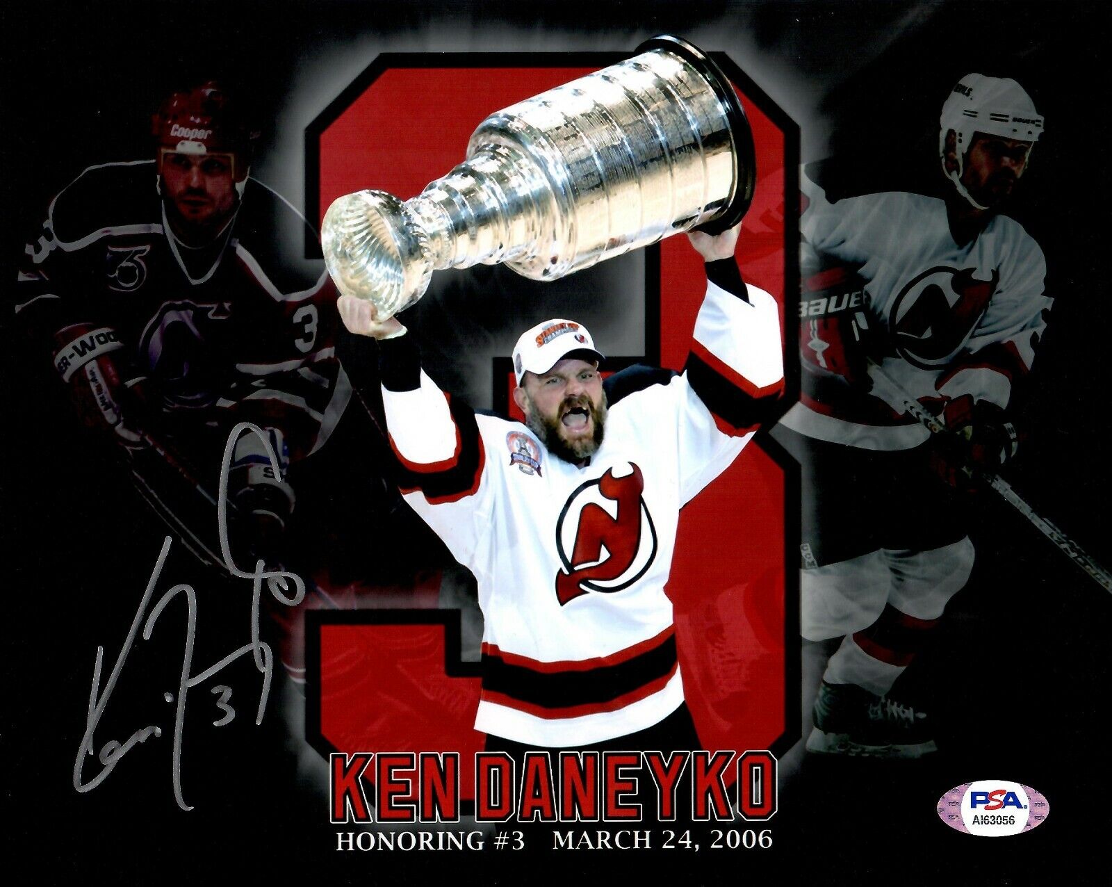 Ken Daneyko autographed signed 8x10 Photo Poster painting NHL New Jersey Devils PSA COA