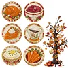 6 pi&egrave;ces de peinture en diamant DIY de Thanksgiving, d&eacute;corations, d&eacute;corations en acrylique, pendentifs d&eacute;coratifs