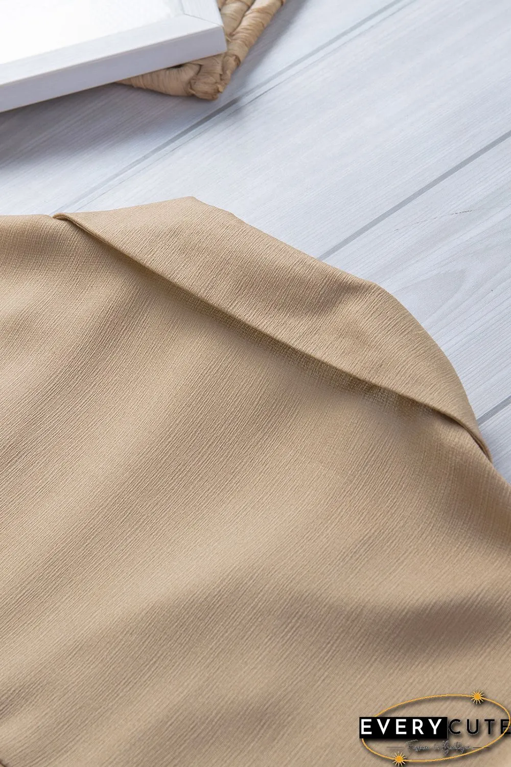 Khaki Button Front Short Sleeve Shirt