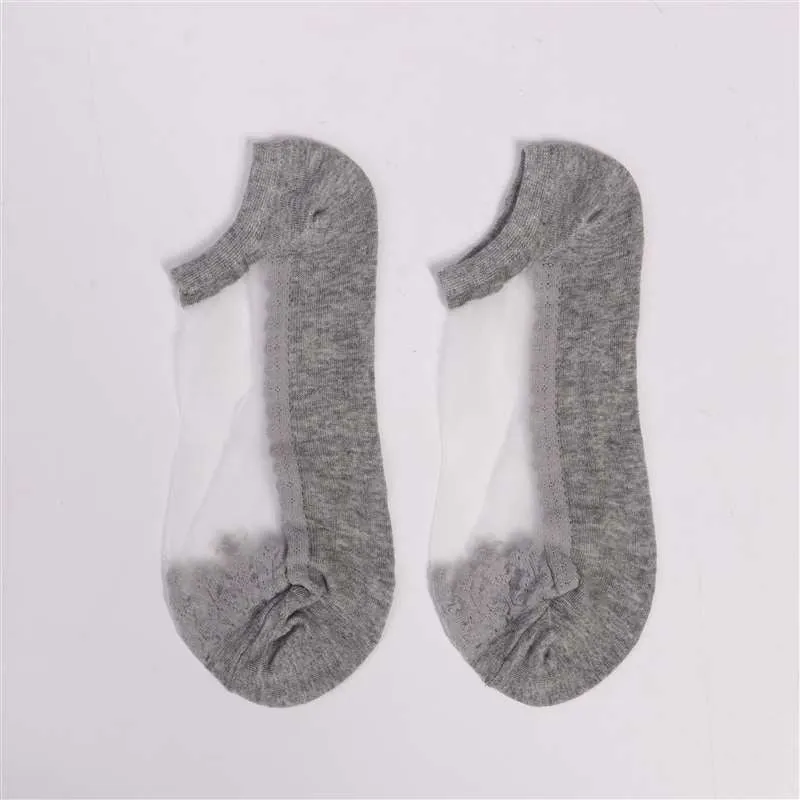 Cute print cat harajuku transparent socks women girl summer funny animal low cut ankle sock 2020 Women's Socks 2 Pairs