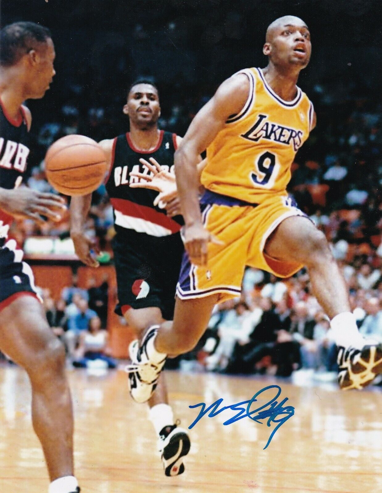 NICK VAN EXEL LOS ANGELES LAKERS ACTION SIGNED 8x10