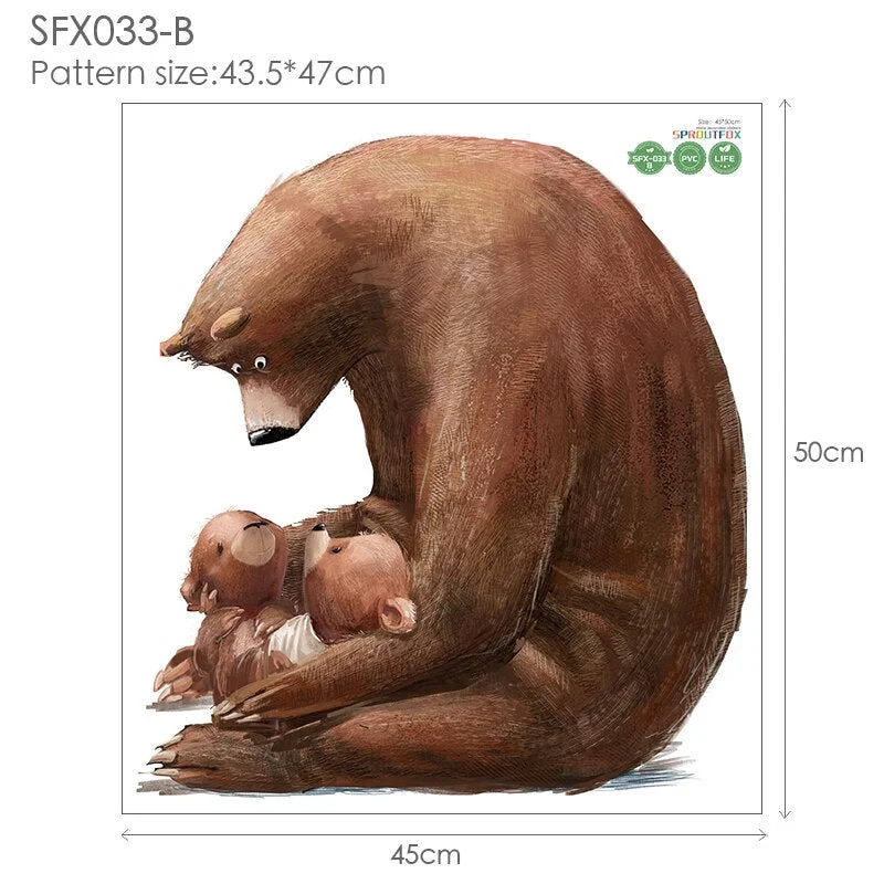 Bear 3D Wall Stickers Home Decor Living Room Decoration Wall Stickers For Kids Rooms Bathroom Children For Stickers Wall Bedroom