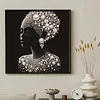 Pearl Headwrap Black Lady Special Shaped 5D DIY Partial Drill Diamond Art Kit 30x30cm Diamonds Dots Gem Art Kits for Adults Home Decor