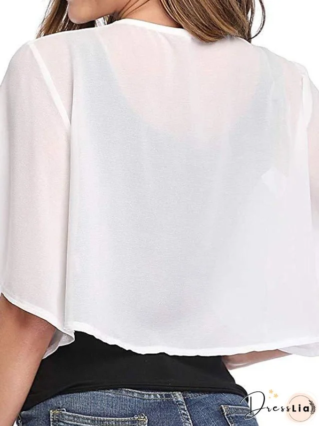 Women's Jacket Clean Fit Casual Jacket Outdoor Daily Going out Spring Summer Short Coat Regular Fit Breathable Streetwear Jacket Short Sleeve Solid Color UV Protection White Black Pink