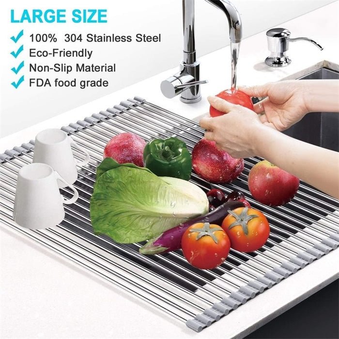 (Early Mother's Day Sale- SAVE 48% OFF) Portable Stainless Steel Rolling Rack (BUY 2 GET FREE SHIPPING)