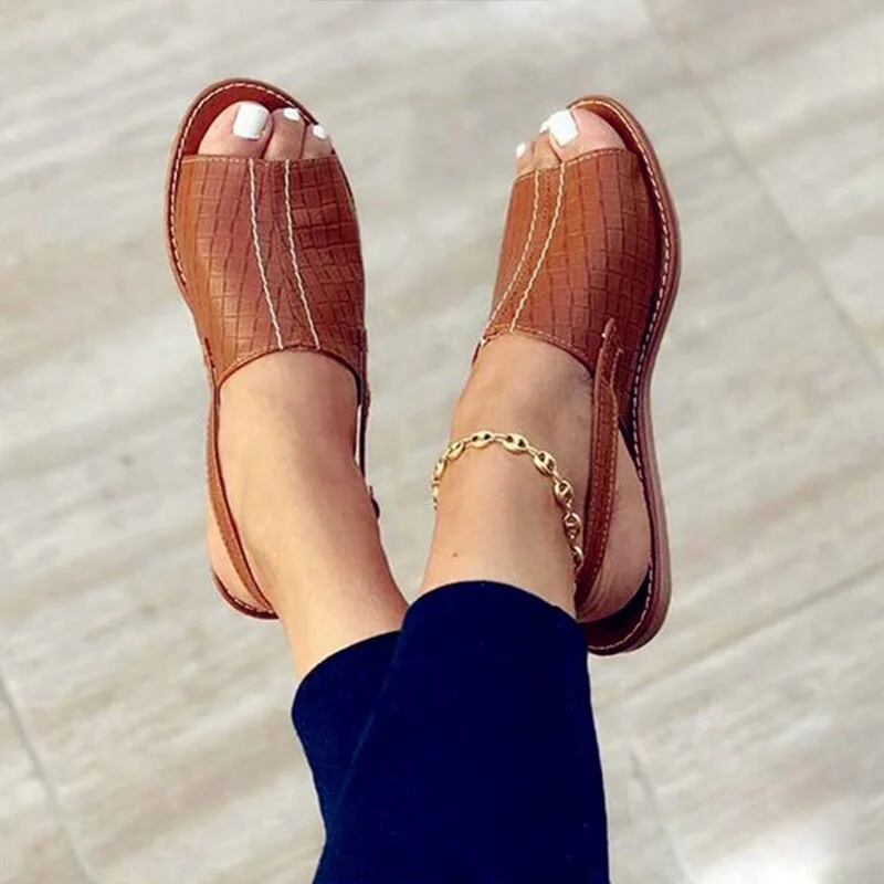 Women's Sandals 2022 Summer Female Slippers Flat Woman Peep-toe Comfort Slip-on Sandalias Casual Shoes Mujer Slingback