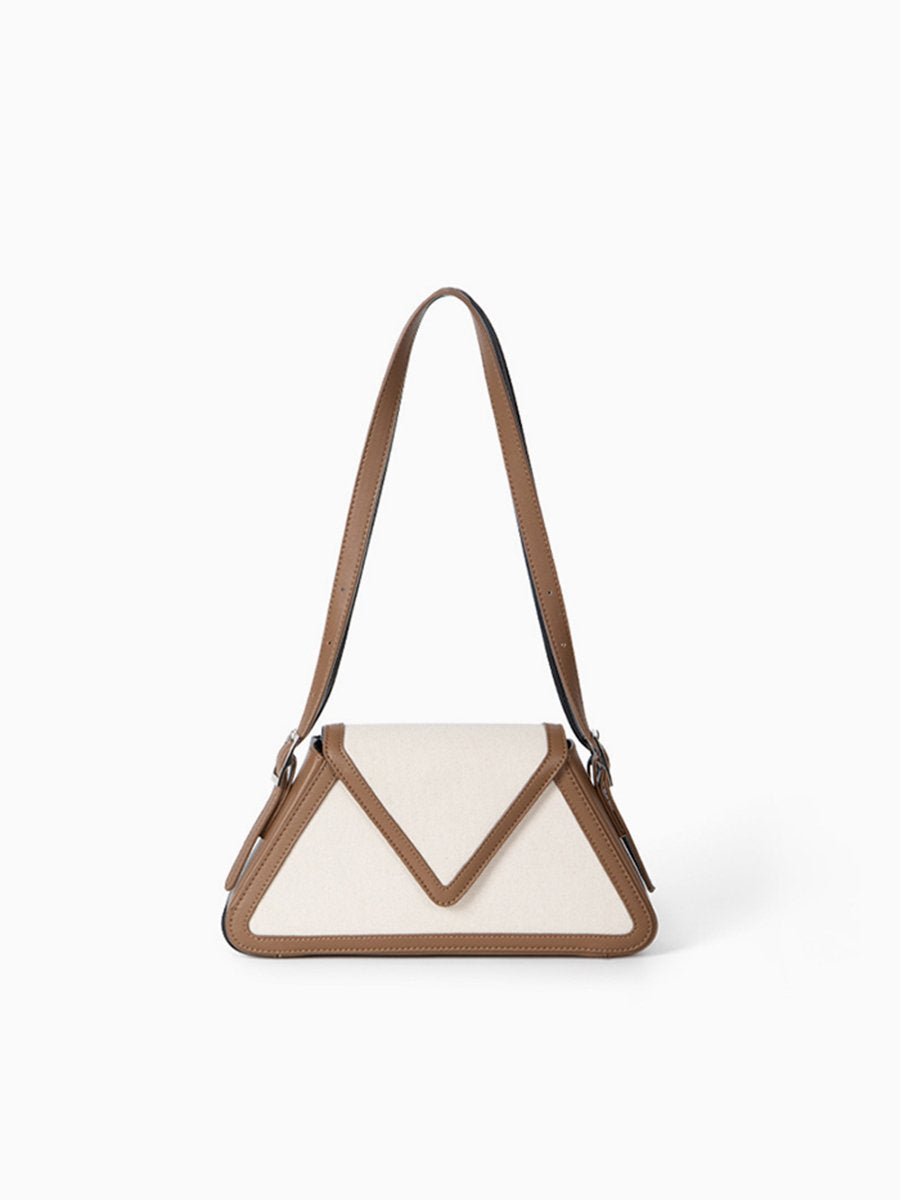 Contrast Canvas Panel Shoulder Bag