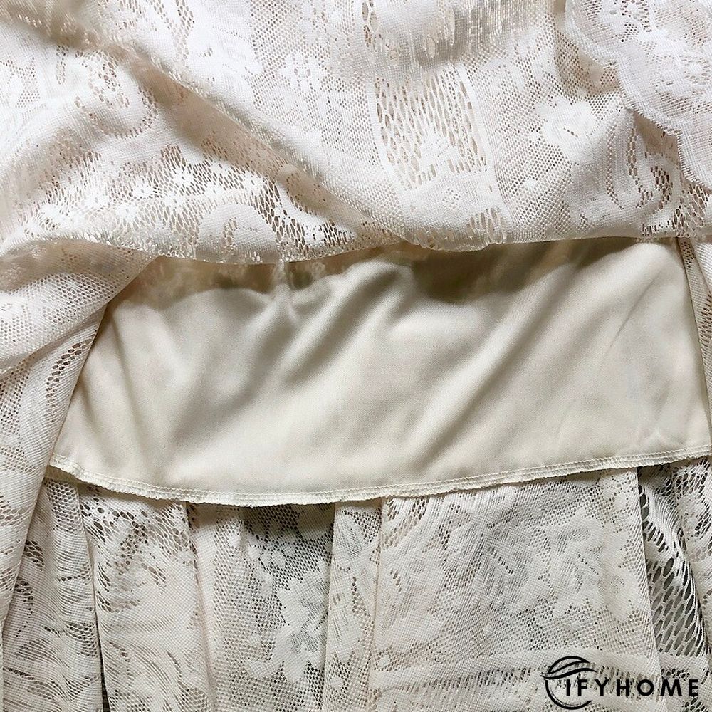 Women's Swing Midi Organza Black Beige Skirts Summer Lace Ruffle Lined Basic Streetwear Date Weekend One-Size | IFYHOME