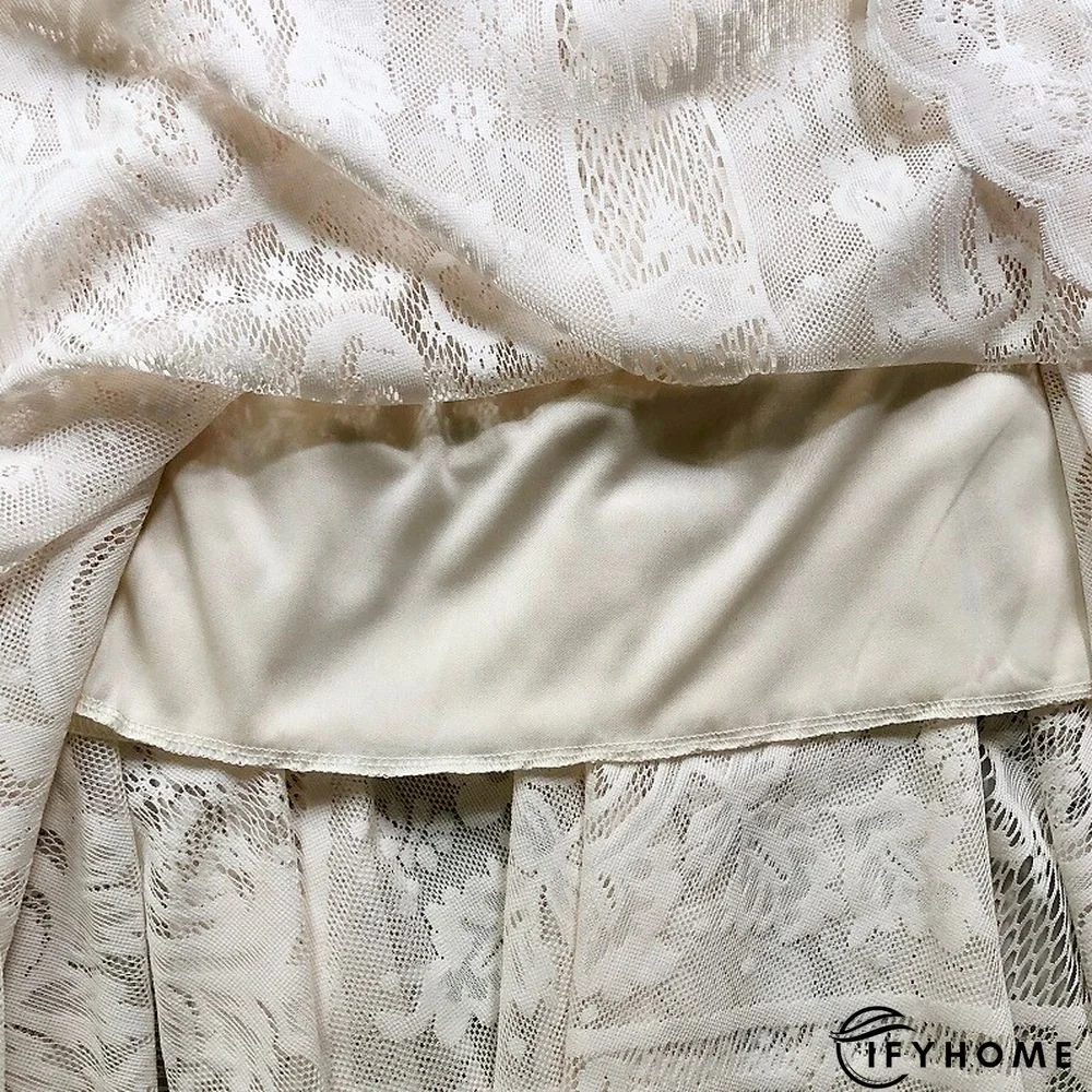 Women's Swing Midi Organza Black Beige Skirts Summer Lace Ruffle Lined Basic Streetwear Date Weekend One-Size | IFYHOME