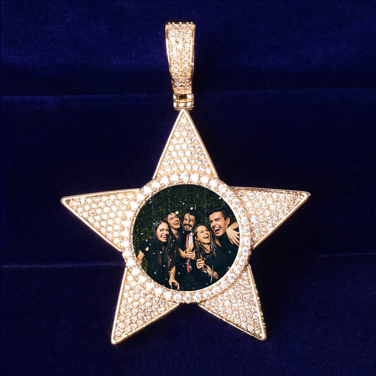 Custom Photo Star Memory Picture Necklace & Pendant Hip Hop Jewelry