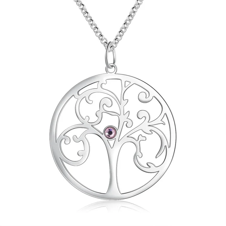 Family Tree Necklace 1 Birthstone Personbalized Family Necklace Gift for Mom