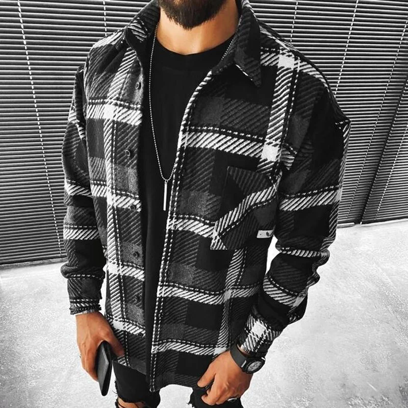 Livereid Men's Casual Classic Plaid Comfort Lapel Jacket - Livereid