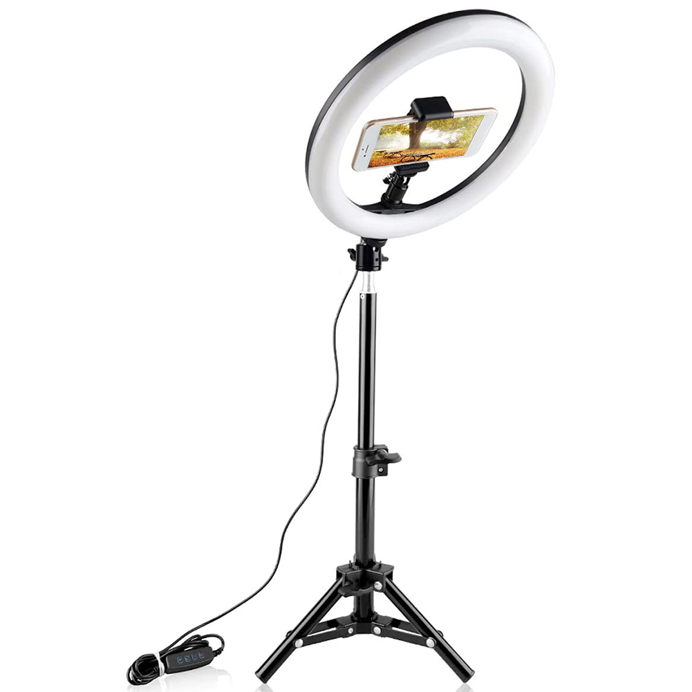 

Photo Selfie SMD 120 LED Ring Lamp w/ Phone Holder Tripod for Makeup Light, 501 Original