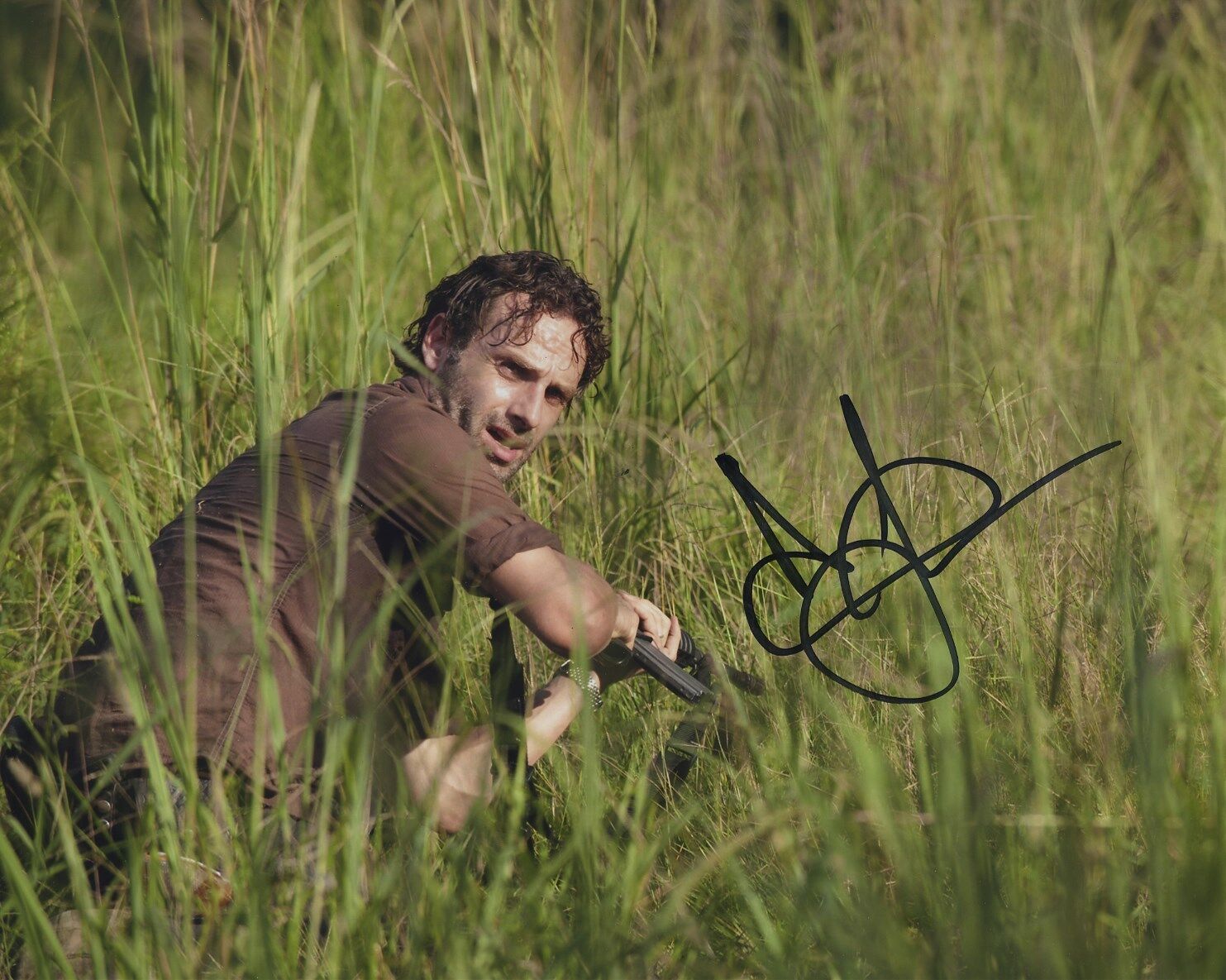 ANDREW LINCOLN THE WALKING DEAD SIGNED AUTOGRAPHED COLOR Photo Poster painting WOW!!