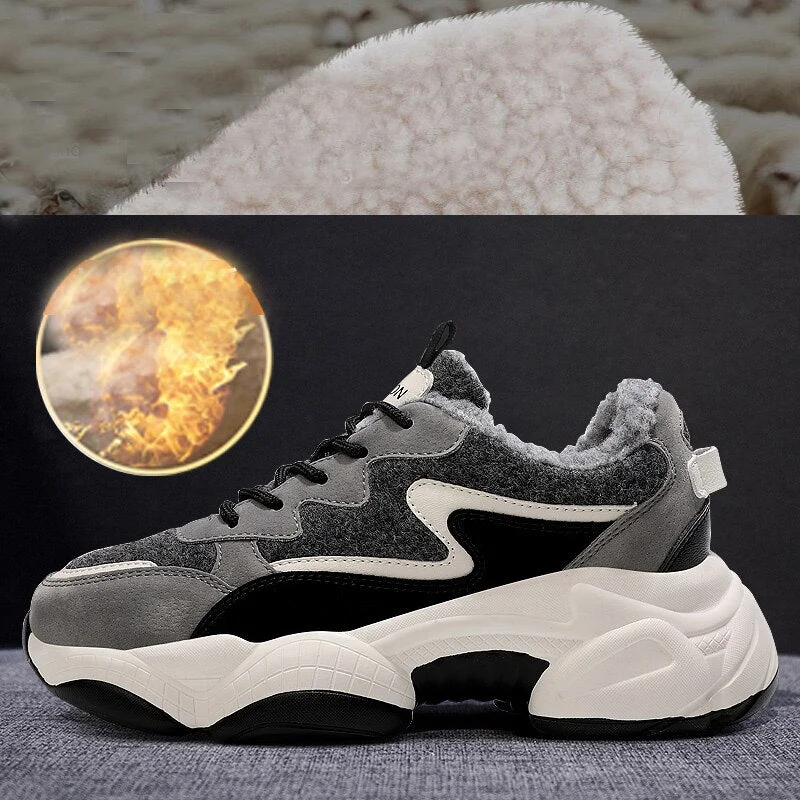 Winter Platform Sneakers Cacual Women Shoes Slip On 2021 Warm Plus Velvet Lace Up Outdoor Breathable Running Sport Female Shoes