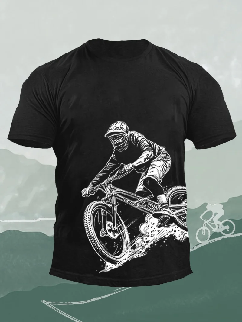 Bicycle Riding Printed Men's T-Shirt in  mildstyles