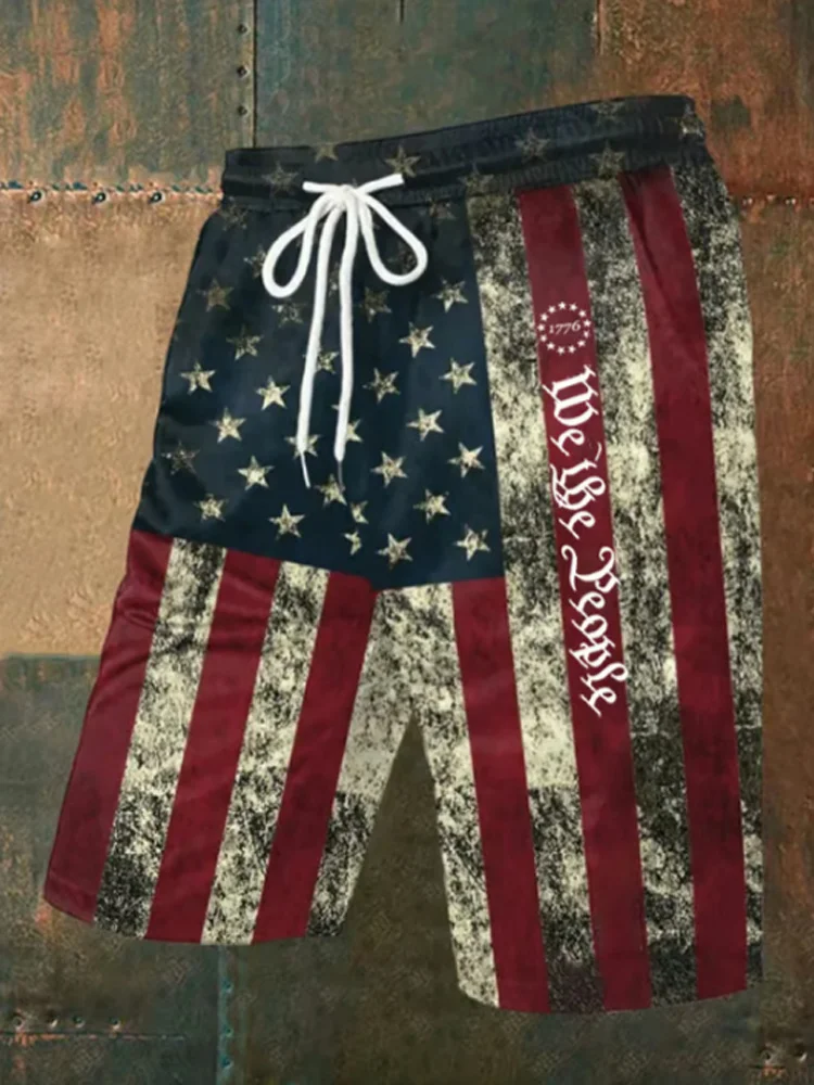 VChics Men's We The People Printed Shorts (with Pockets)