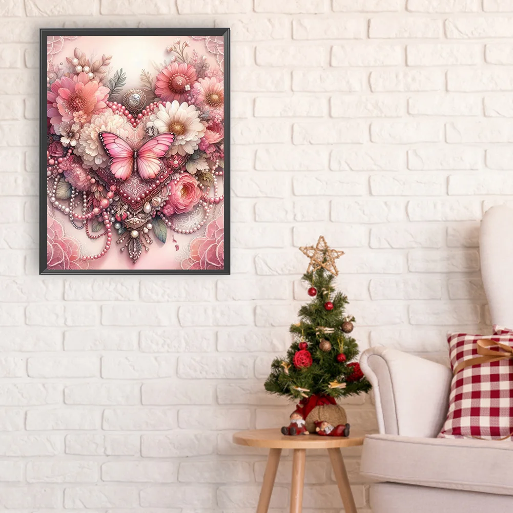 Diamond Painting - Full Round Drill - Flowers Butterfly(Canvas|30*40cm)