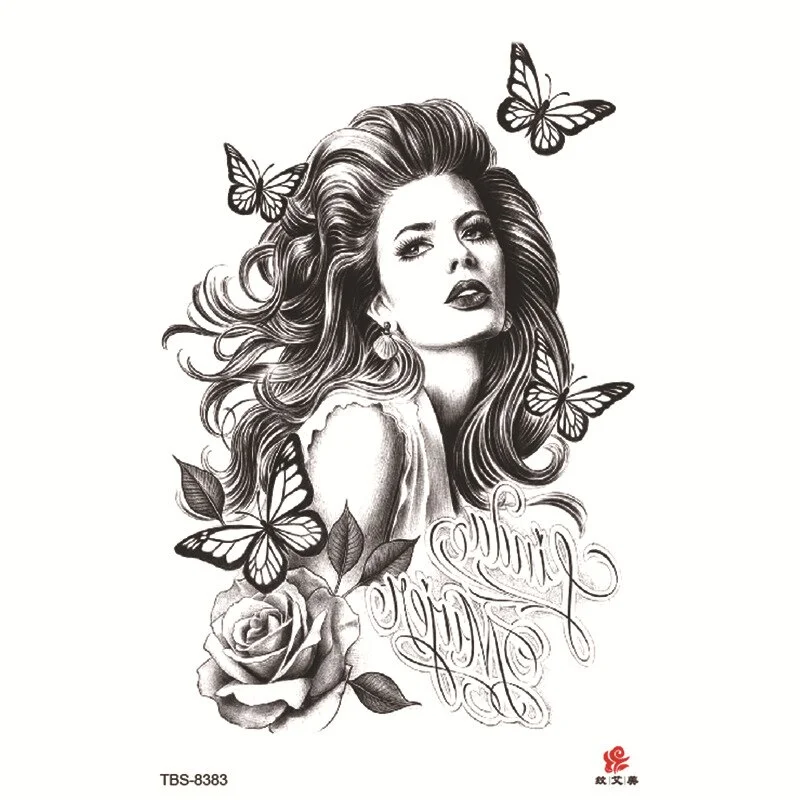 Sdrawing Temporary Tattoo Sticker Forest Lion Tiger Flash Tattoos Women Skeleton Skull Bodi Art Arm Fake Tatoo Men Body Woman