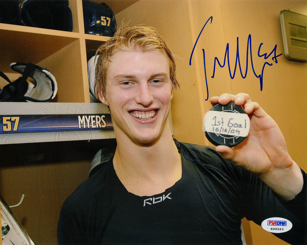 Tyler Myers SIGNED 8x10 Photo Poster painting Buffalo Sabres PSA/DNA AUTOGRAPHED