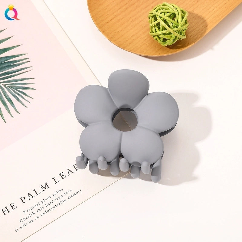 Frosted Candy Color Flower Shark Clip