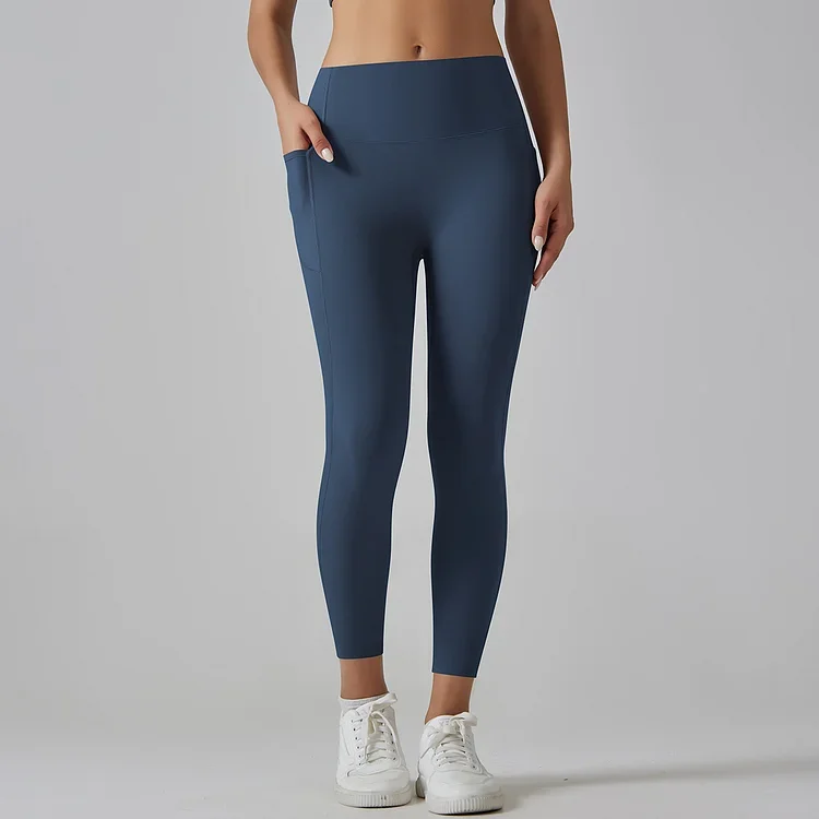 High Waisted Tummy Control Side Pocket Shaping Training Leggings