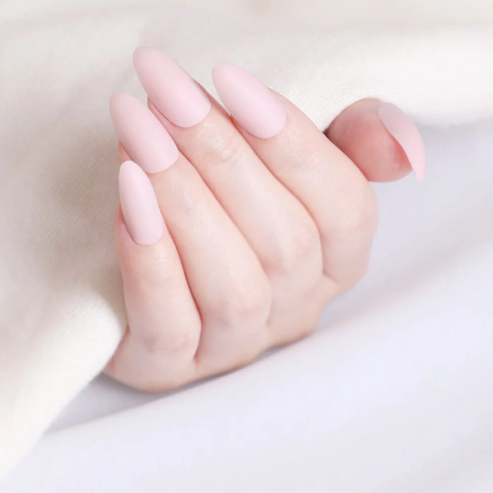 24Pcs Matte Dark Brown Artificial Fake Nails Long Stiletto False Nails For Design DIY Fingernails Art Tip Manicure Tool-Nail Inspo