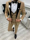 Fettachi Gold Slim Fit Velvet Peak Lapel Tuxedo