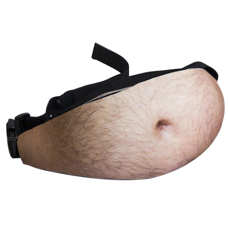 Unisex Beer Belly Pu Leather Zipper Fanny Pack