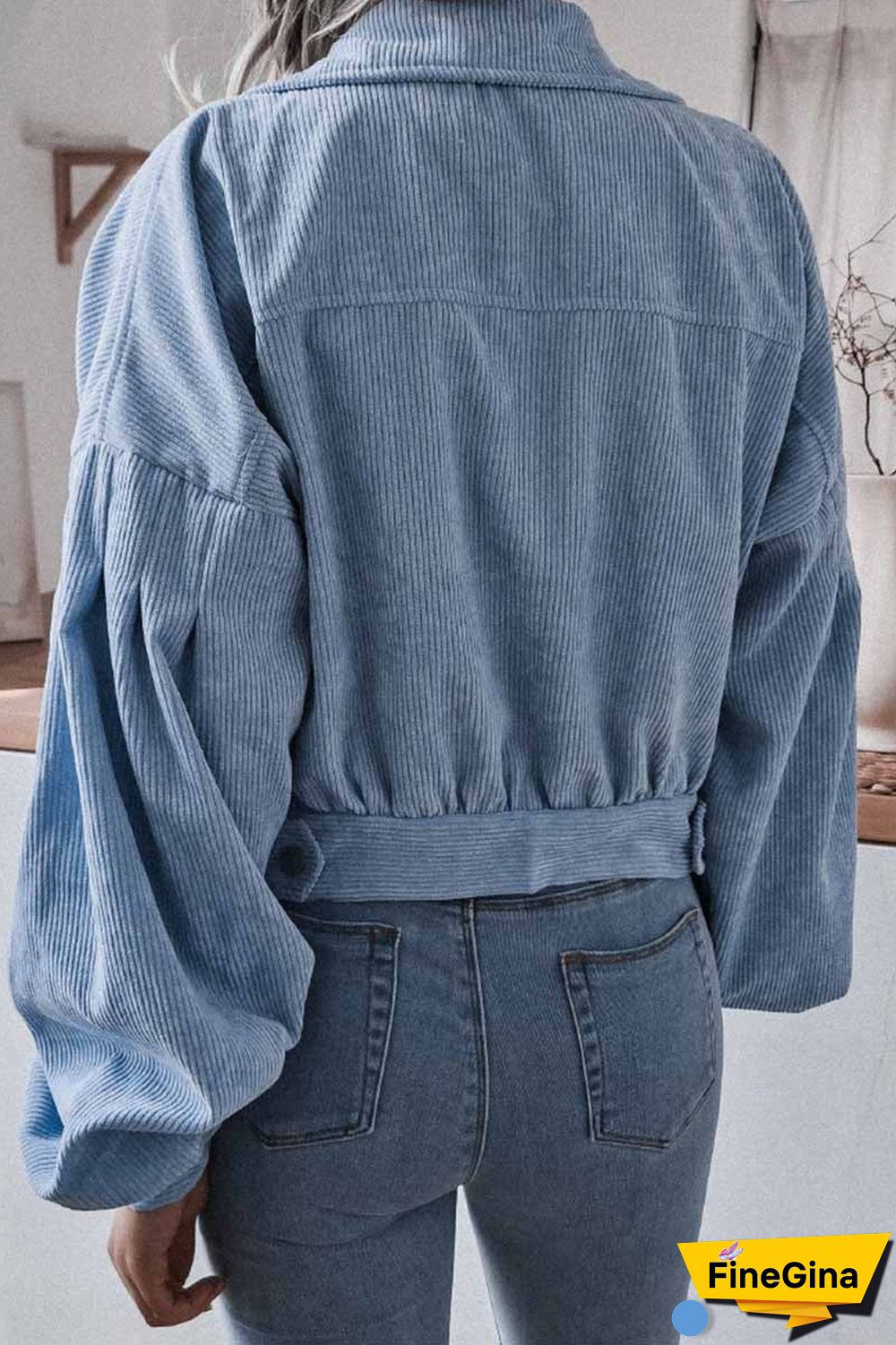 Corduroy Long Sleeve Coat Tops