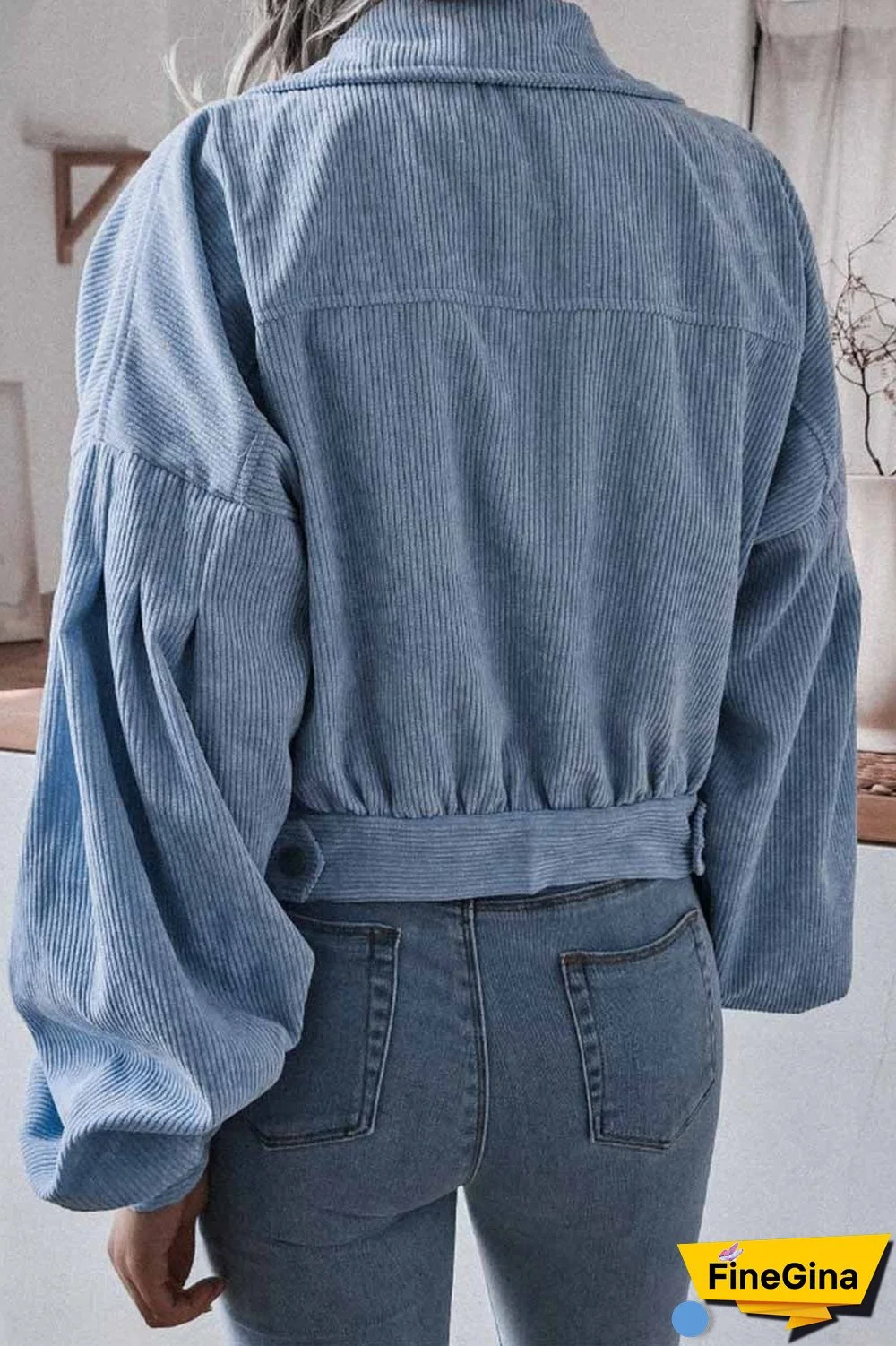 Corduroy Long Sleeve Coat Tops