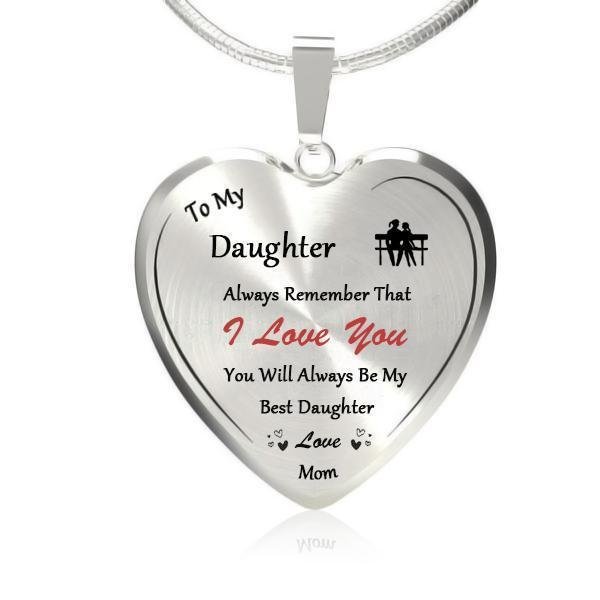 Mayoulove To My Daughter Heart Necklace-Forever-Mayoulove