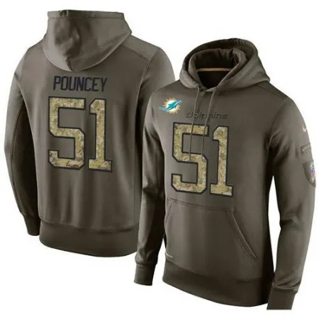 NFL Men's  Miami Dolphins #51 Mike Pouncey Stitched Green Olive Salute To Service KO Performance Hoodie