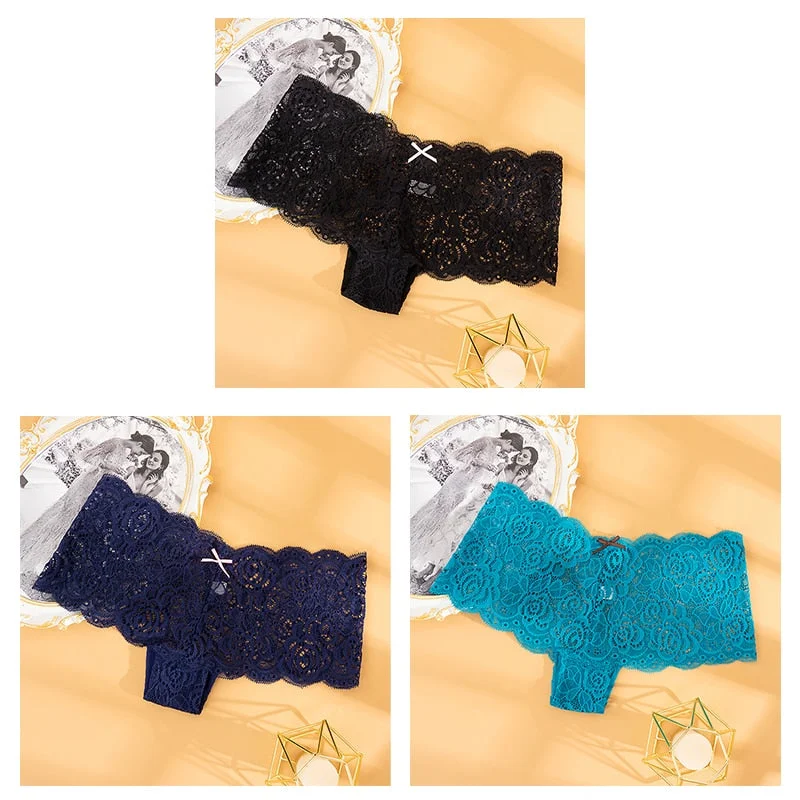 Sexy Women's Panties Boyshort Soft Comfortable Lace Underpants Female Transparent Hollow Out Knickers Underwear Lingerie