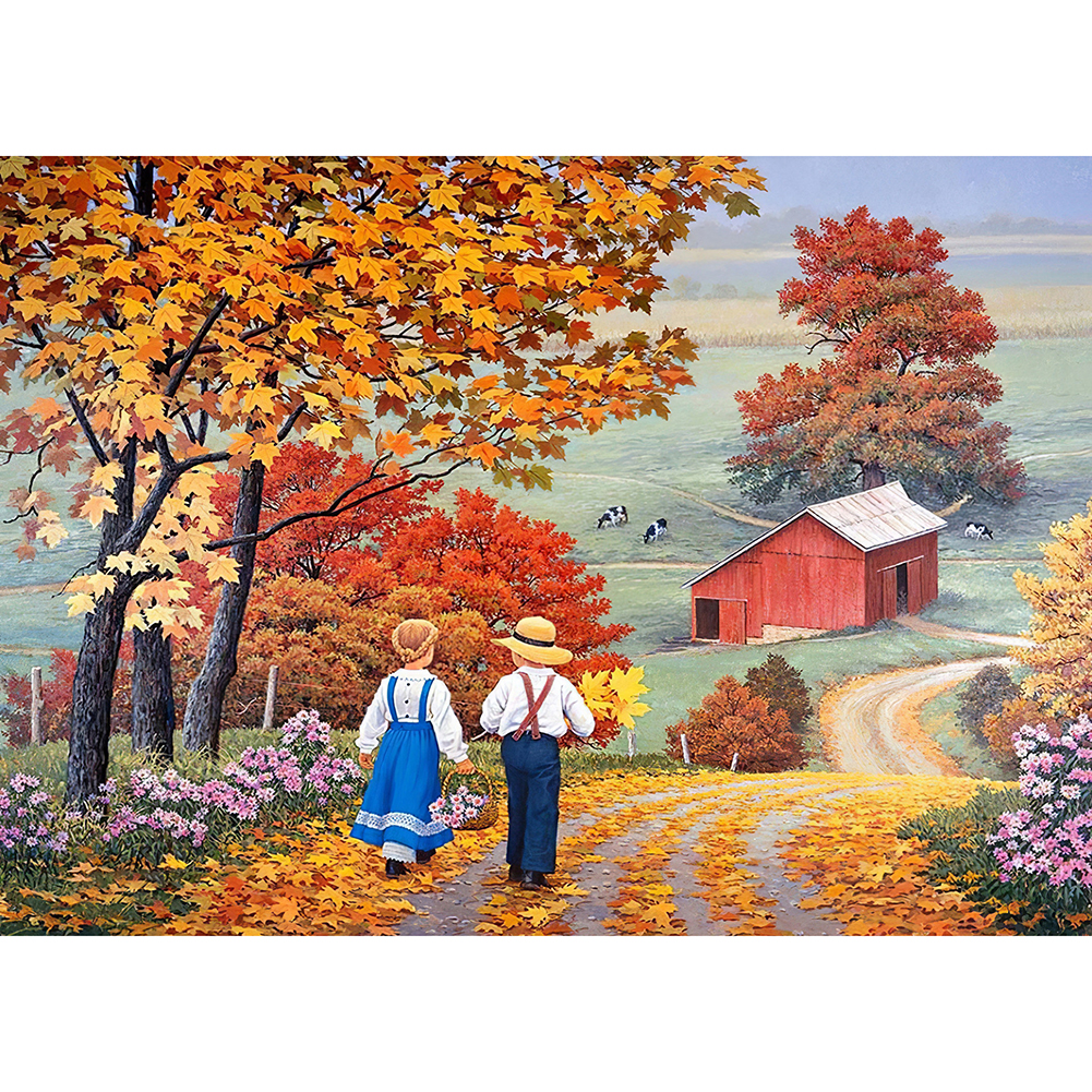 

Village Street - Round Drill Diamond Painting - 40*30CM, 501 Original