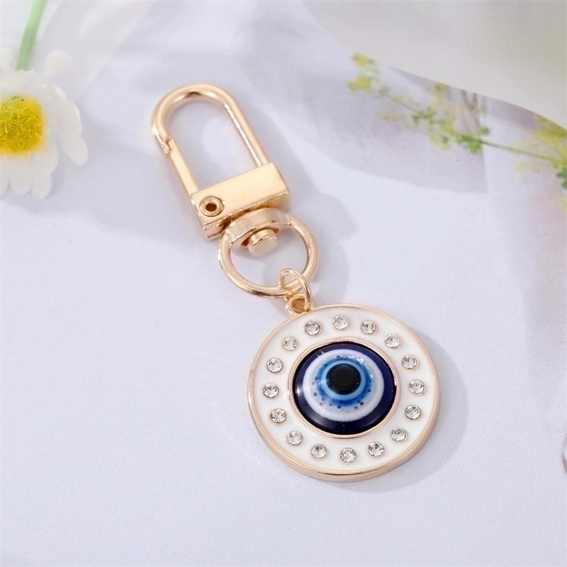 5 Pieces Fashion Colorful Oil Eyelash Eye Keychain Drill Patch Pendant Accessories