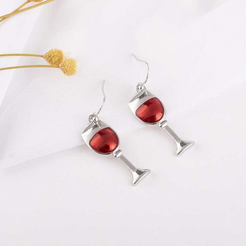 Innovative Wine Cup Party Banquet Wedding Earrings